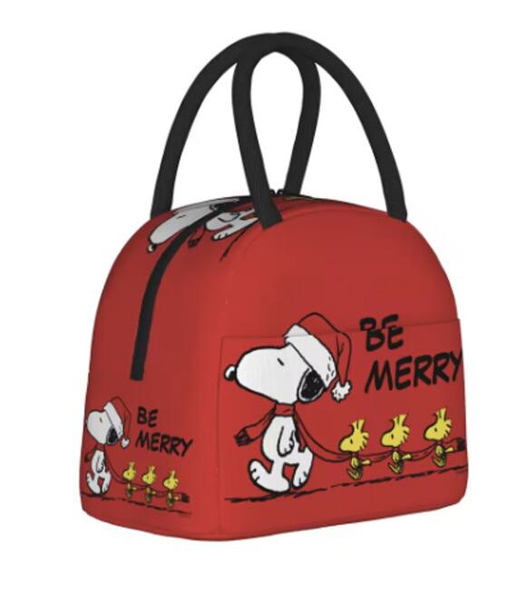 Peanuts Other - Peanuts Snoopy Lunchbox Bag, Insulated Tote, Bento Box - Christmas, Be Merry